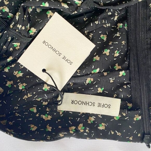 NWT SOFIE SCHNOOR BLACK FLORAL RUCHED SKIRT - XS - Picture 8 of 12